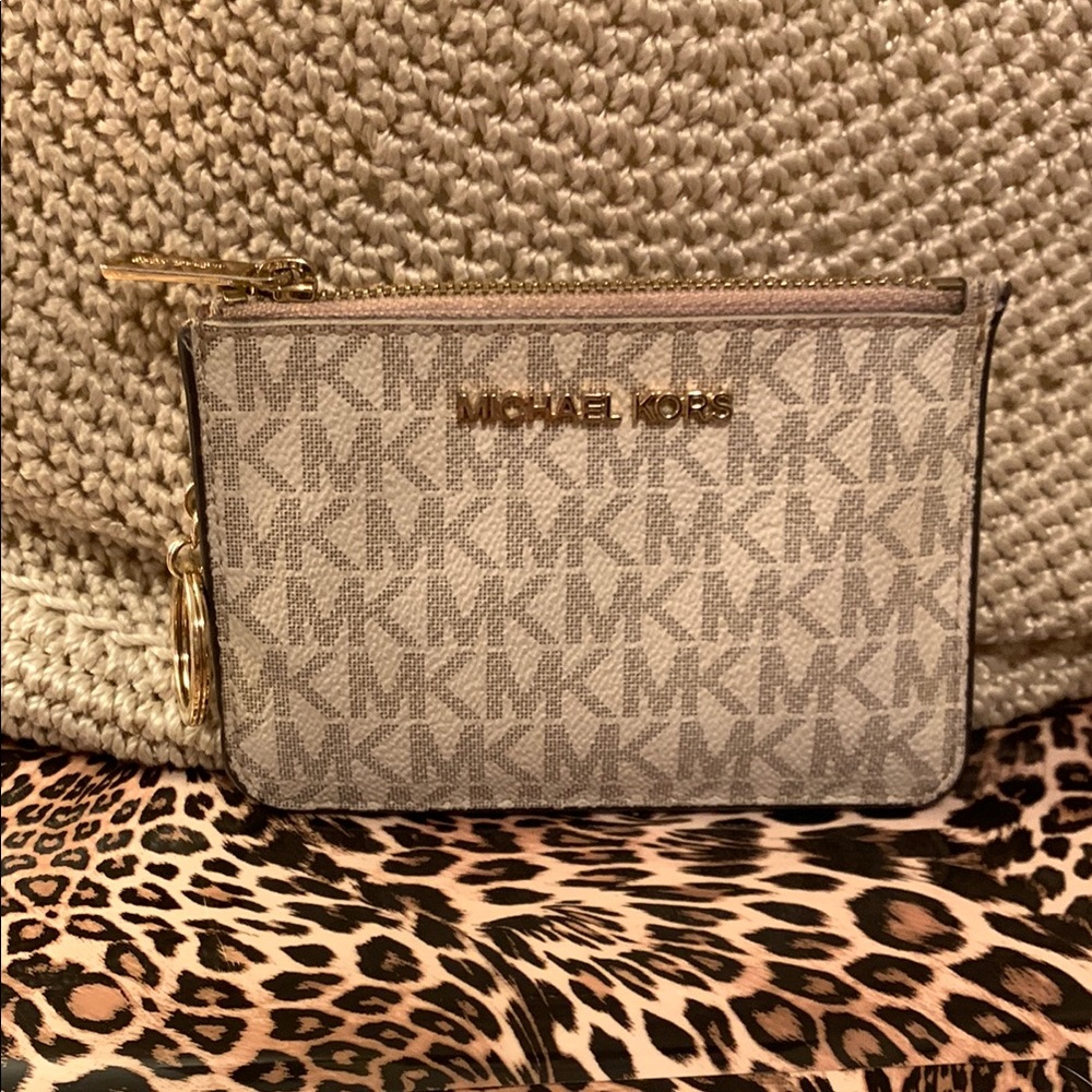 Michael Kors Beige Monogram Wristlet